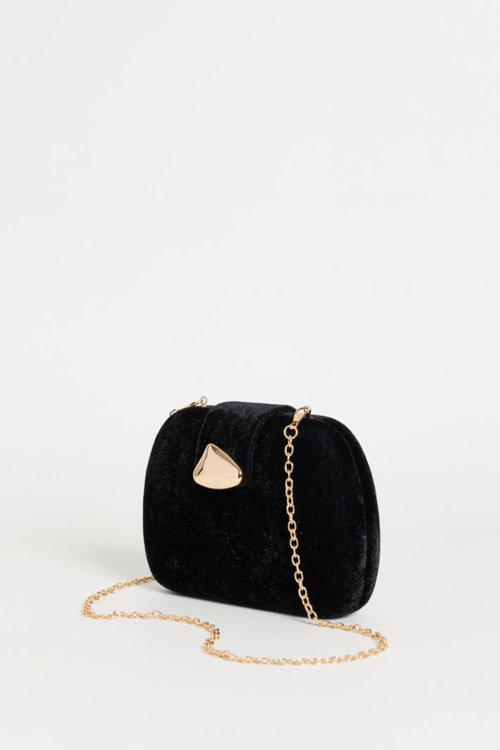 Velvet clutch bag - BLACK - Intrend - 2