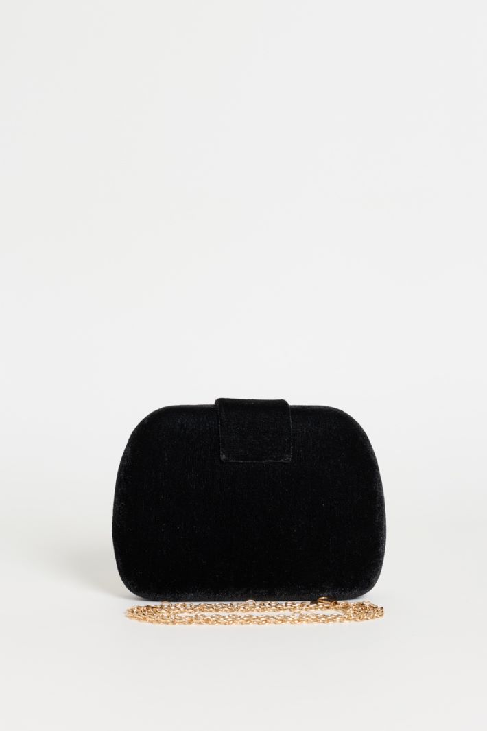 Velvet clutch bag - BLACK - Intrend - 3