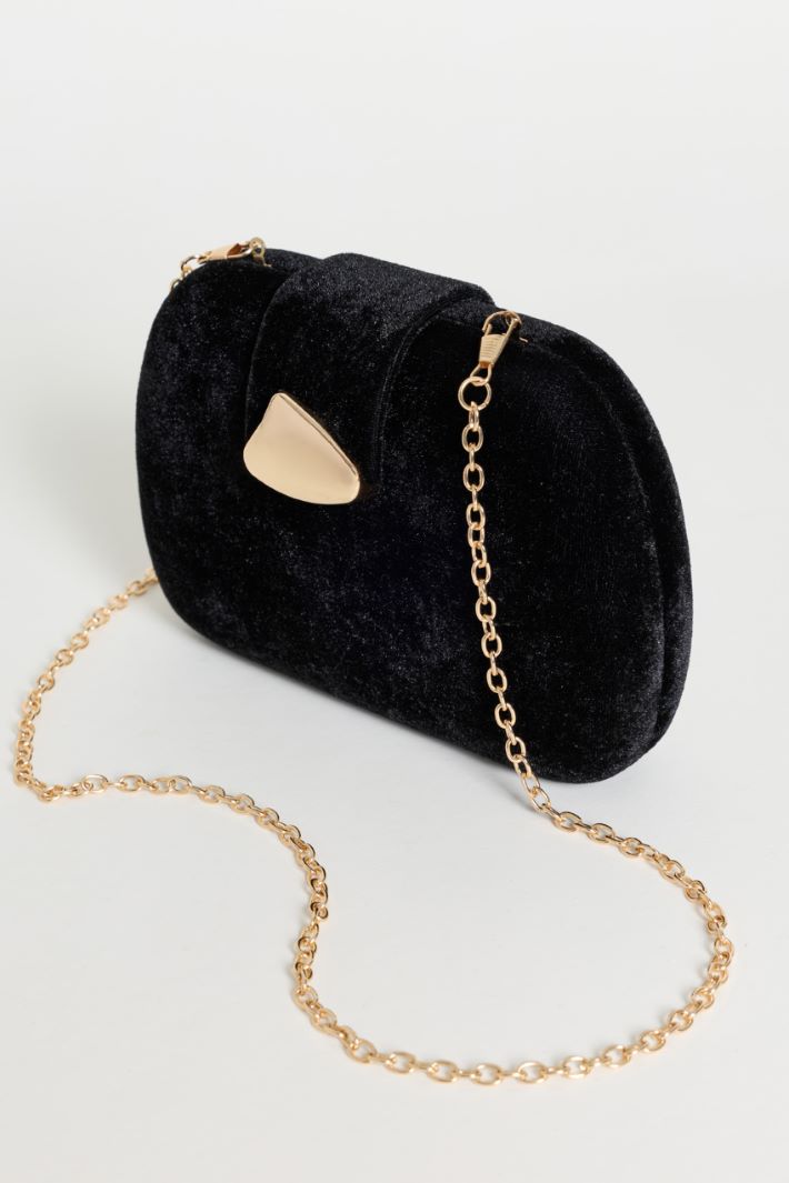 Velvet clutch bag - BLACK - Intrend - 4