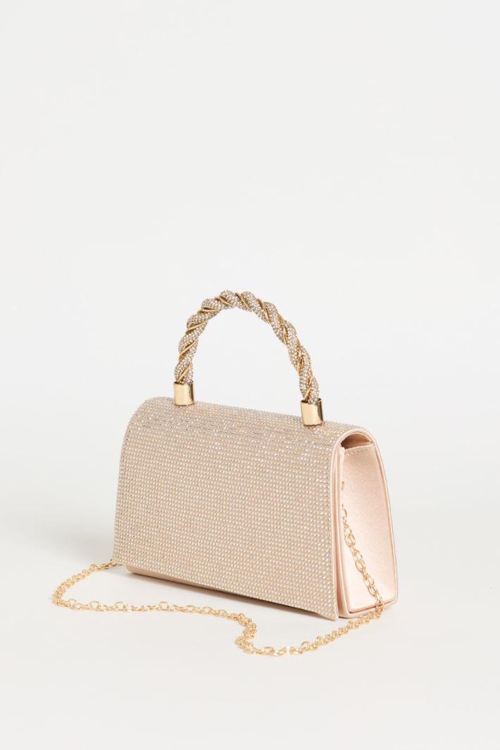 Clutch con pedrería - ORO - Intrend - 2