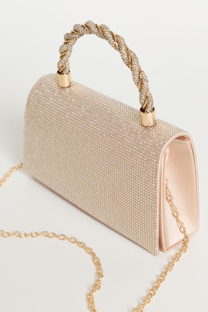 Clutch con pedrería - ORO - Intrend - 4
