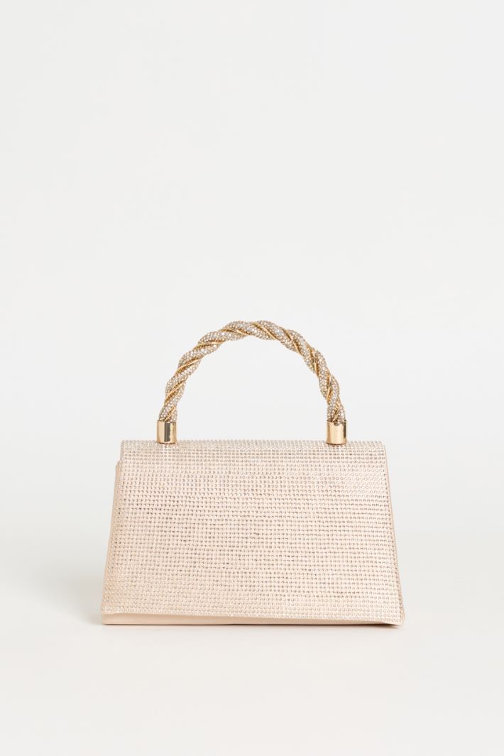 Clutch con pedrería - ORO - Intrend
