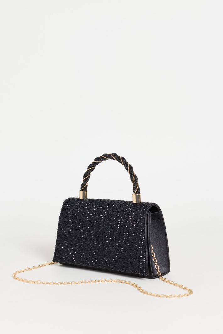 Clutch con pedrería - NEGRO - Intrend - 2