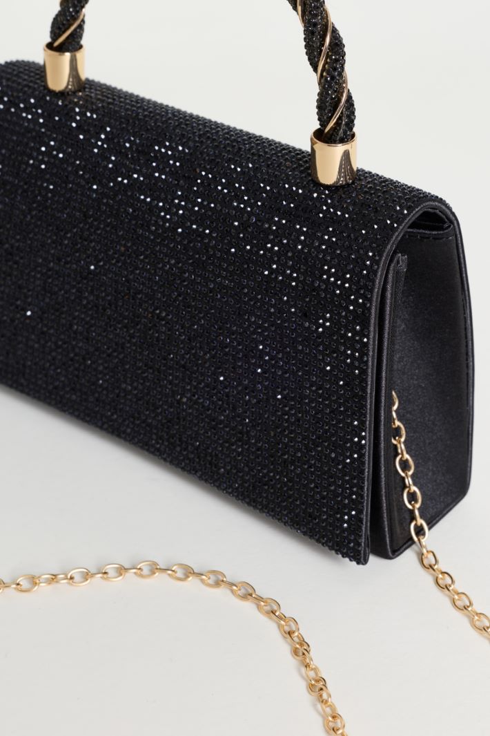 Clutch con pedrería - NEGRO - Intrend - 4