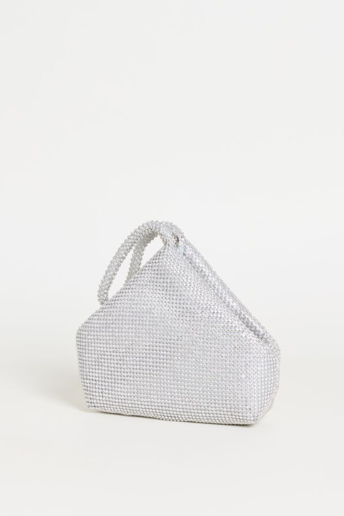Diamanté Clutch Bag - SILVER - Intrend - 2