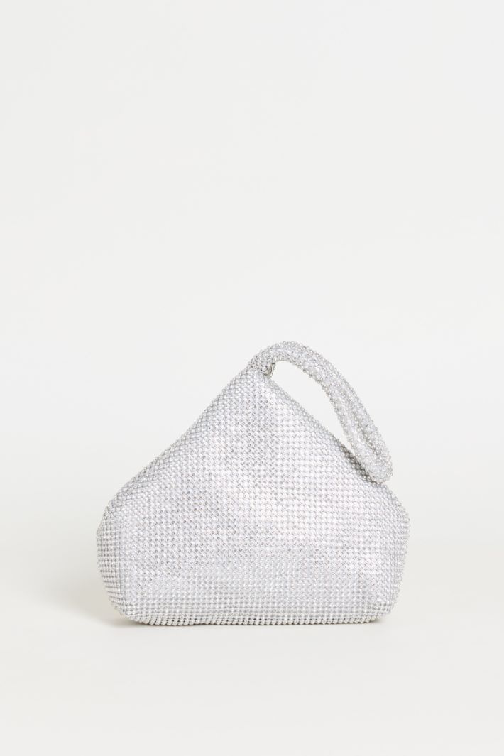 Diamanté Clutch Bag - SILVER - Intrend - 3