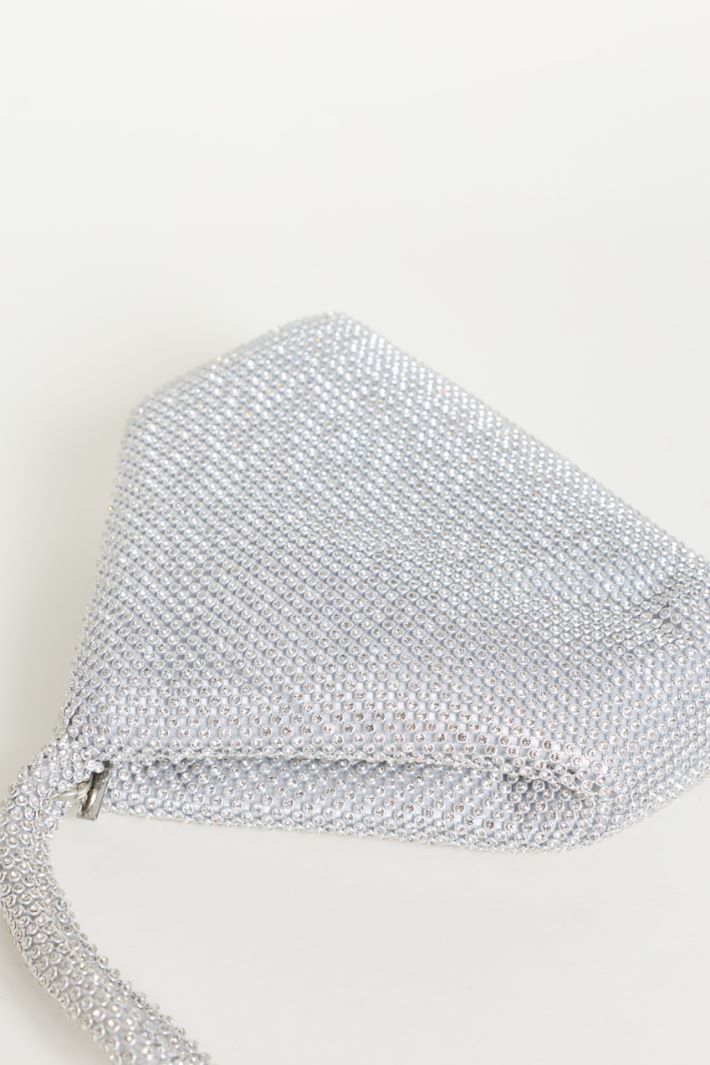 Diamanté Clutch Bag - SILVER - Intrend - 4