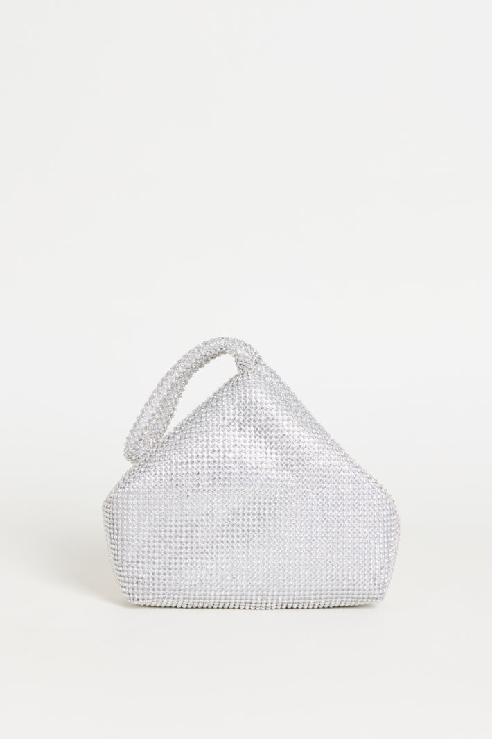 Diamanté Clutch Bag - SILVER - Intrend