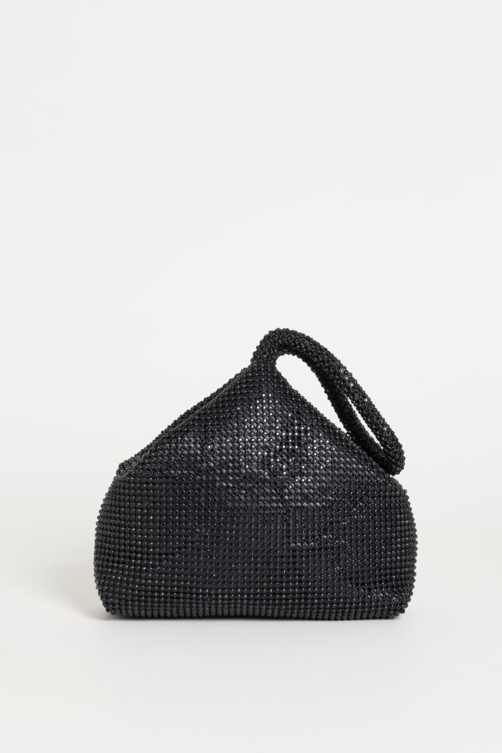 Diamanté Clutch Bag - BLACK - Intrend - 3
