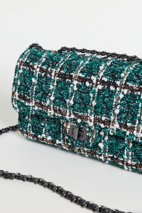 Borsa a spalla in tessuto bouclé