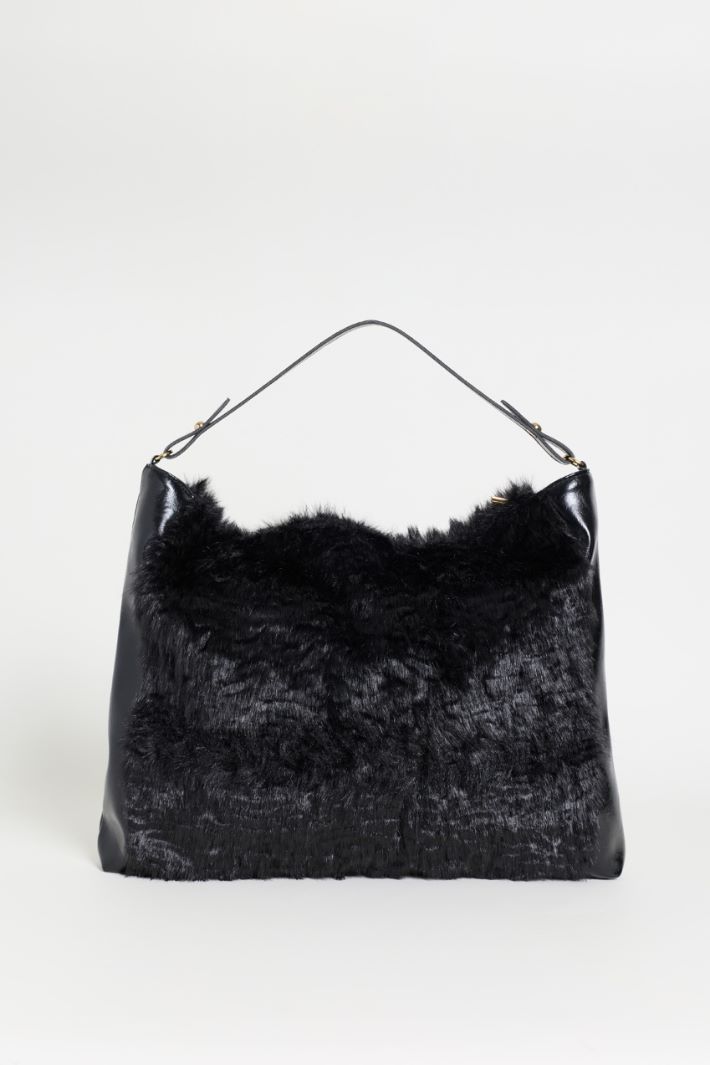 Dual-fabric bag - BLACK - Intrend - 3