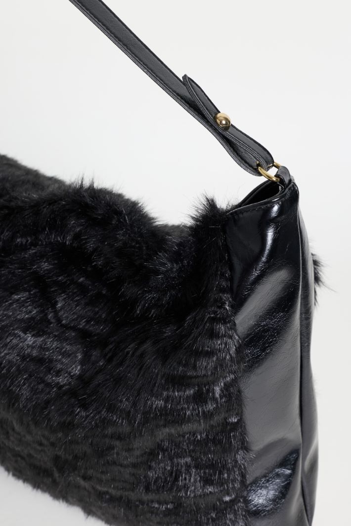 Dual-fabric bag - BLACK - Intrend - 4