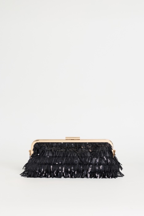 Maxi clutch con flecos de lentejuelas - Intrend