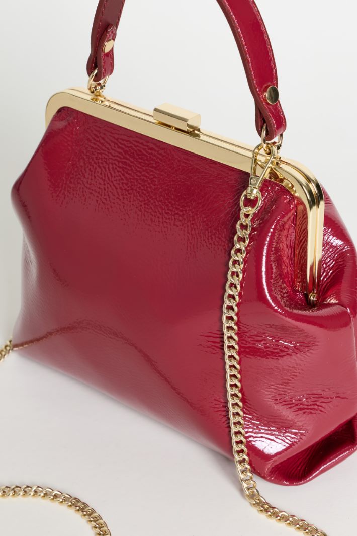Sac structuré en tissu enduit - ROUGE - Intrend - 4