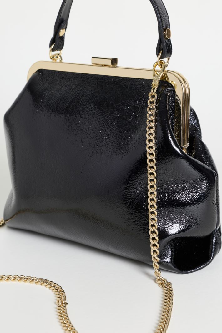 Structured patent bag - BLACK GOLD - Intrend - 4