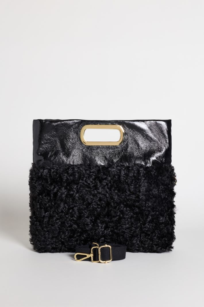 Mixed-Material Bag - BLACK - Intrend - 3