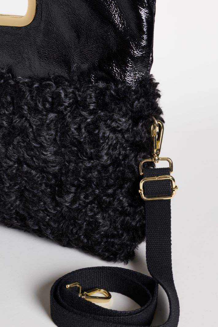 Mixed-Material Bag - BLACK - Intrend - 4