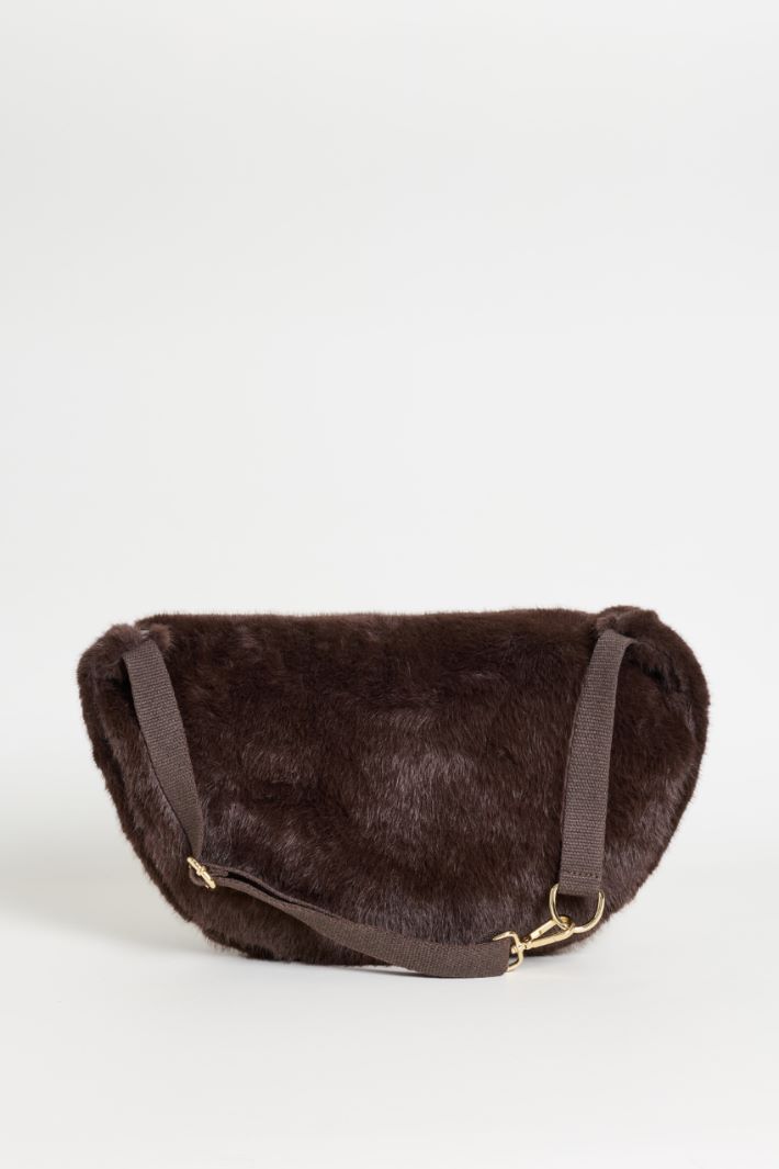 Soft-Touch Fabric Bag - BROWN - Intrend - 3