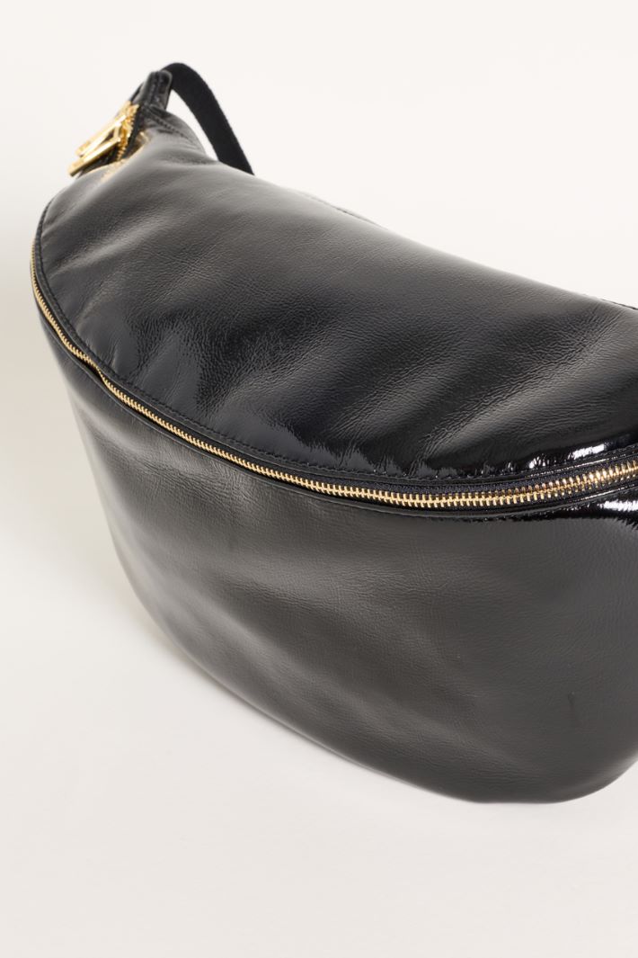 Borsa a tracolla in vernice - NERO - Intrend - 4