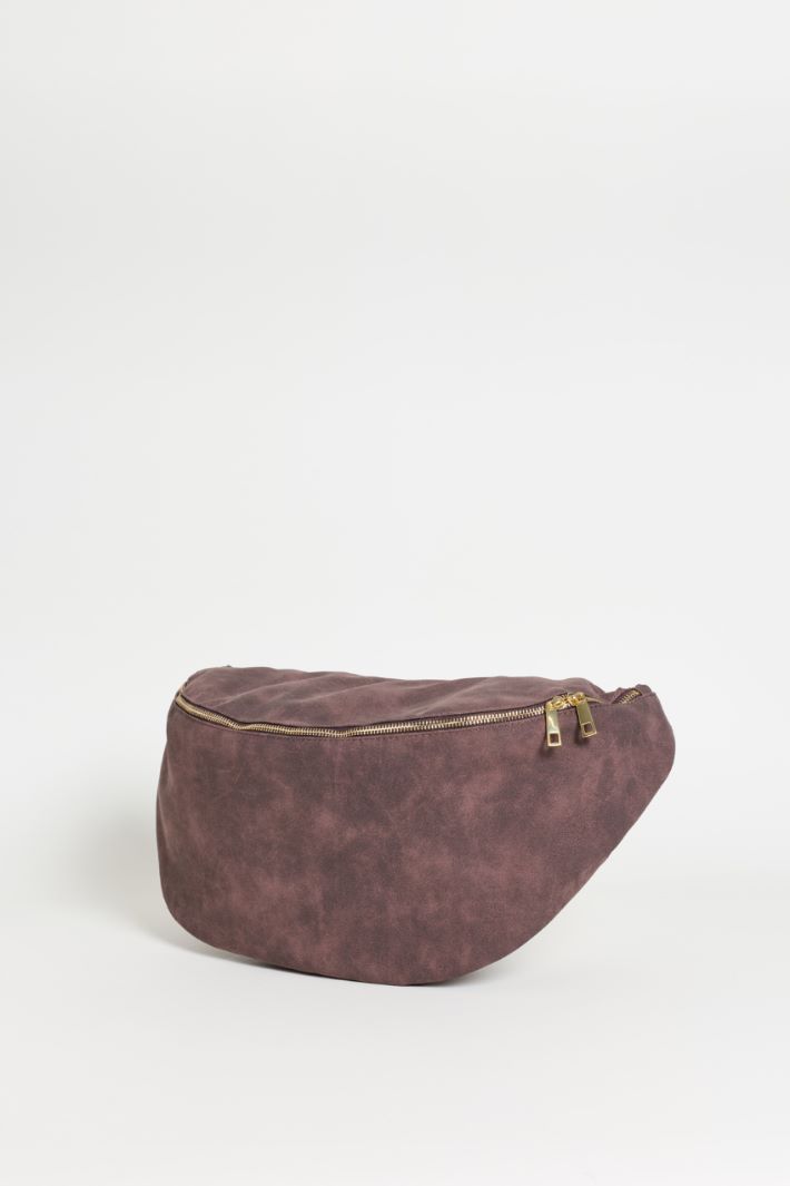 Coated Fabric Belt Bag - BROWN - Intrend - 2