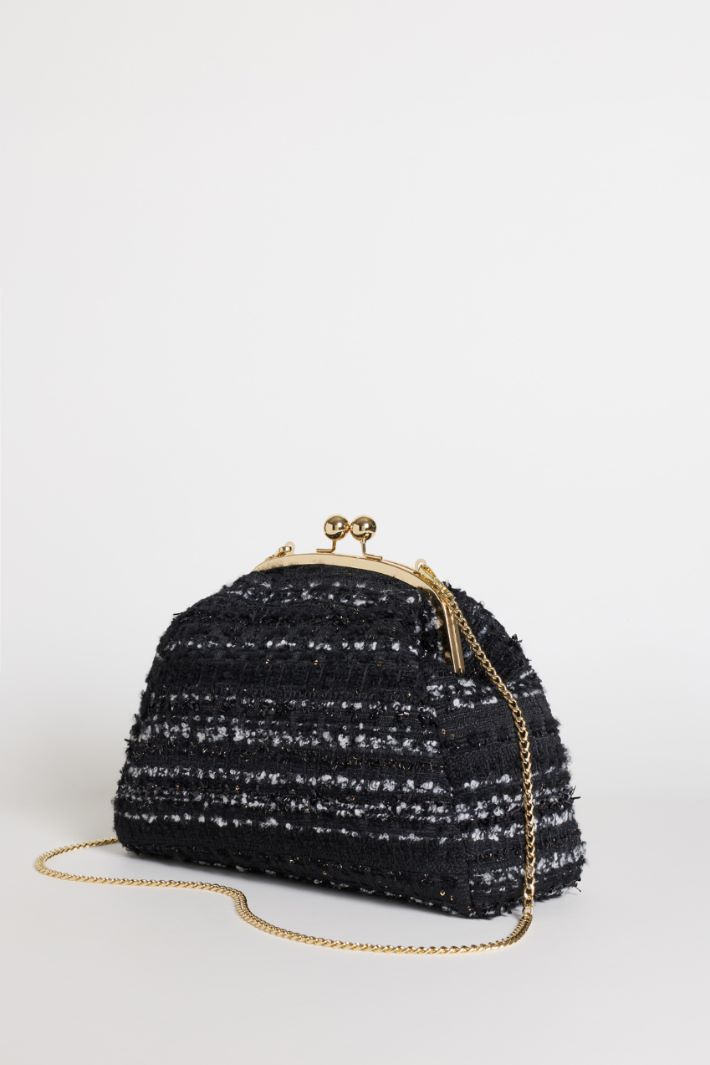Maxi clutch in tweed - NERO BIANCO - Intrend - 2