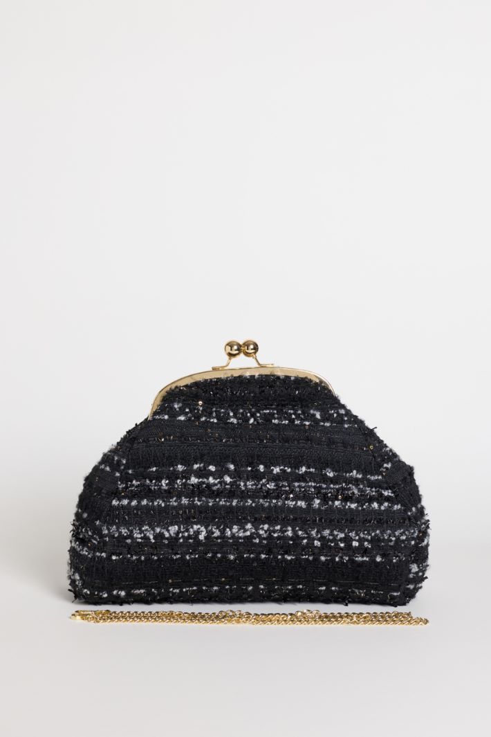 Maxi clutch in tweed - NERO BIANCO - Intrend - 3