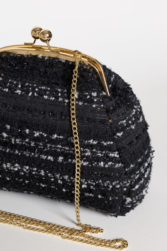Maxi clutch in tweed - NERO BIANCO - Intrend - 4