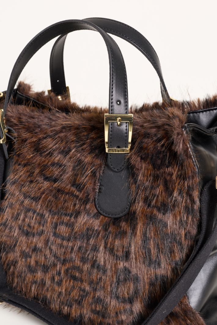 Handtasche mit Animal-Print - BRAUN - Intrend - 4