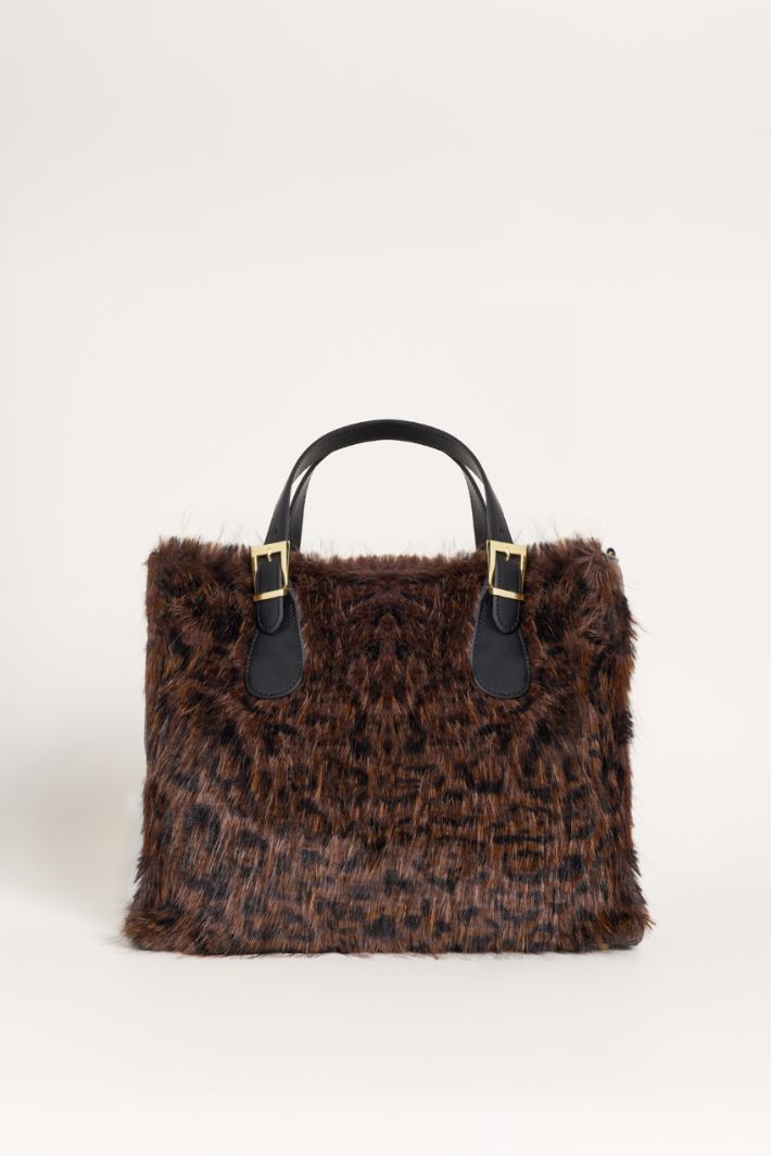 Handtasche mit Animal-Print - BRAUN - Intrend