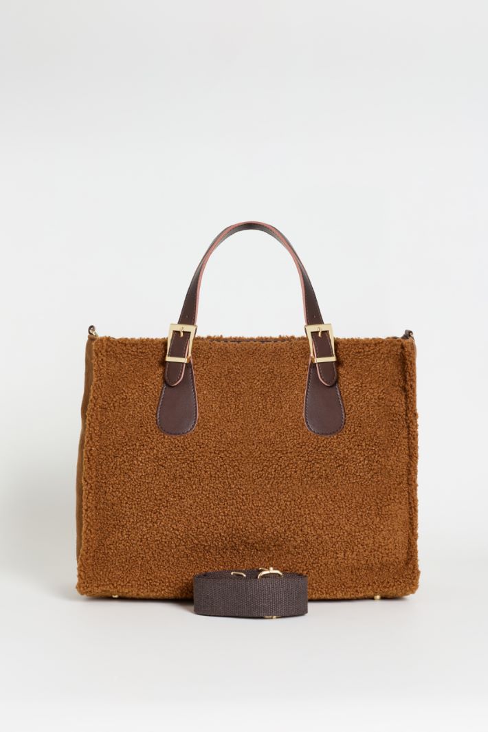Borsa shopper in tessuto morbido - MARRONE - Intrend - 3