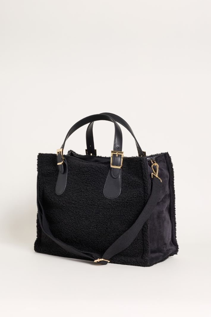 Cosy Fabric Shopper - BLACK - Intrend - 2