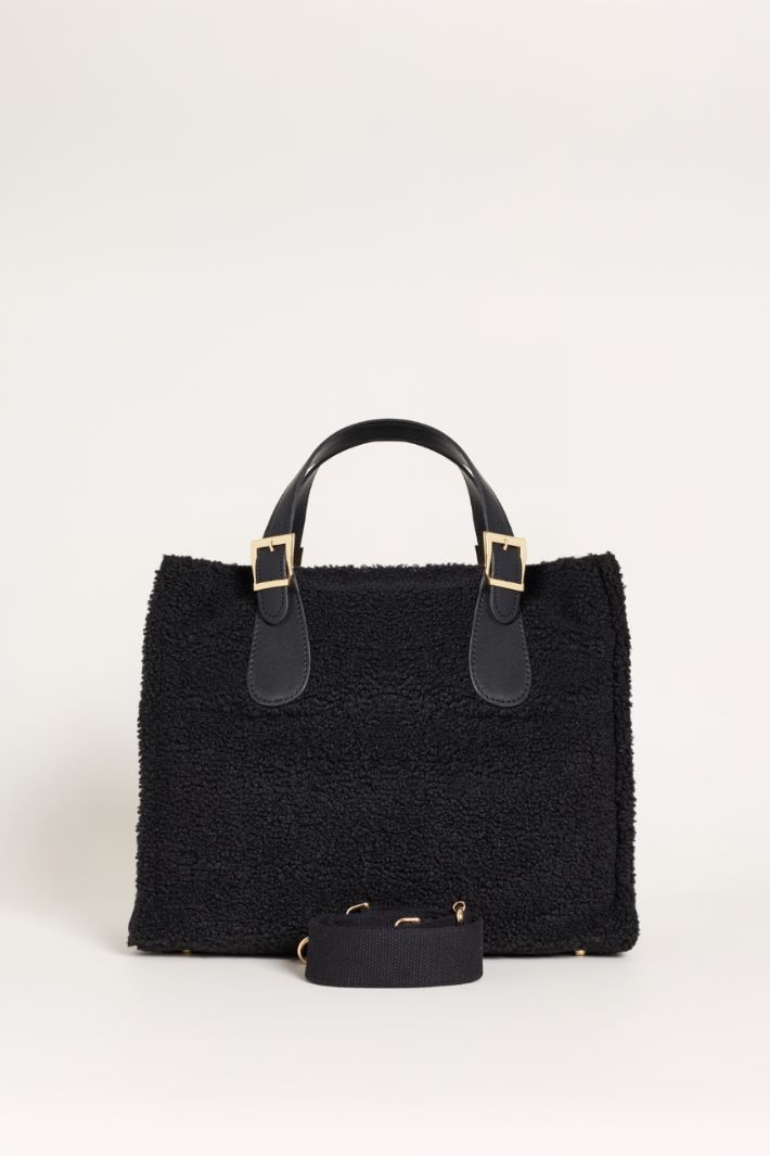 Cosy Fabric Shopper - BLACK - Intrend - 3