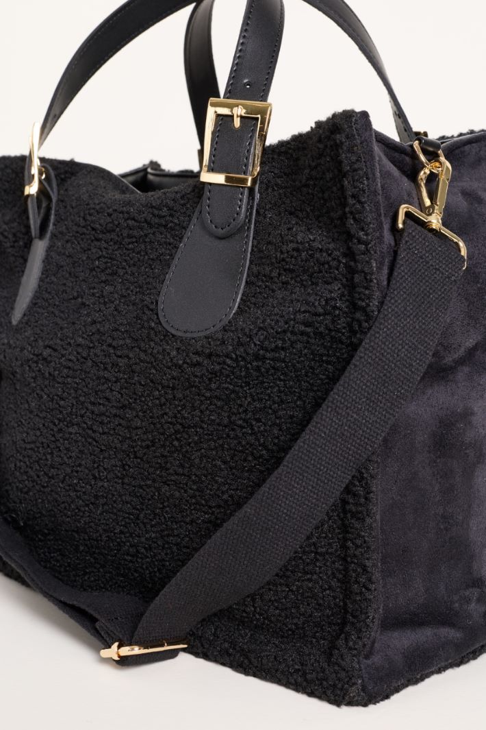 Cosy Fabric Shopper - BLACK - Intrend - 4