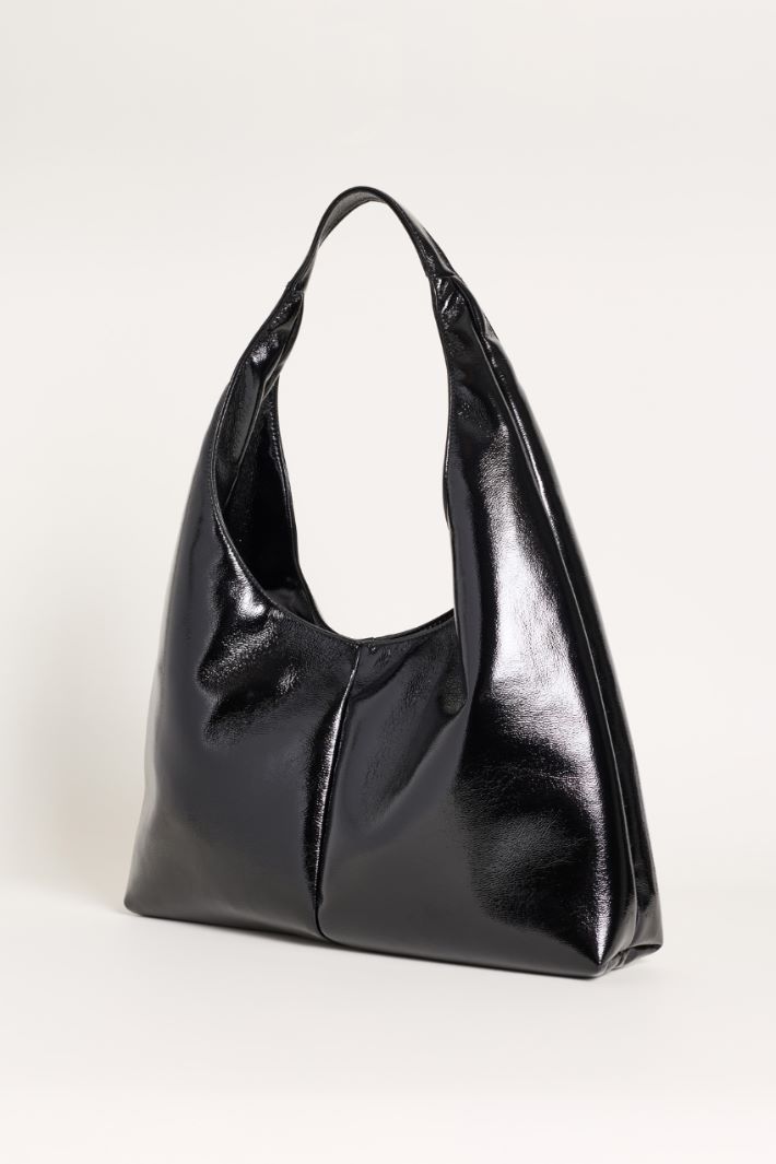 Borsa in tessuto spalmato - NERO - Intrend - 2