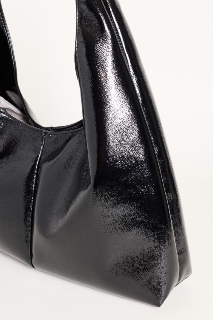 Borsa in tessuto spalmato - NERO - Intrend - 4