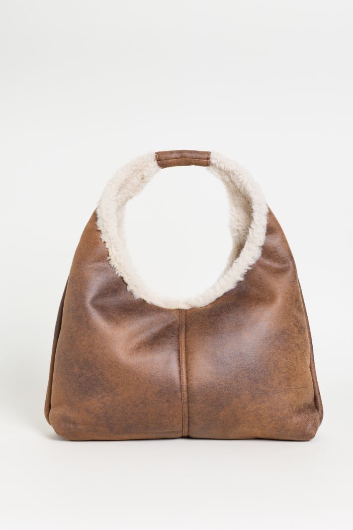 Lined Bag with a Vintage Finish - BROWN - Intrend - 3