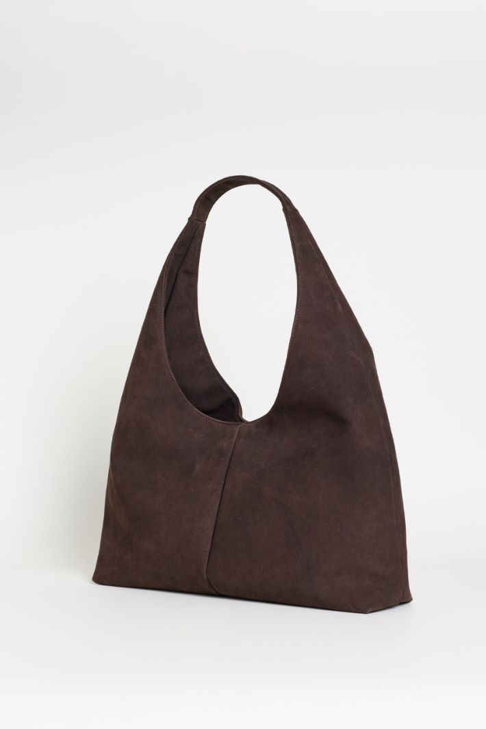 Maxi borsa in tessuto vellutato - MARRONE - Intrend - 2