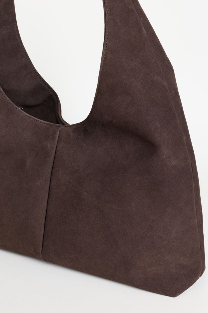 Maxi borsa in tessuto vellutato - MARRONE - Intrend - 4