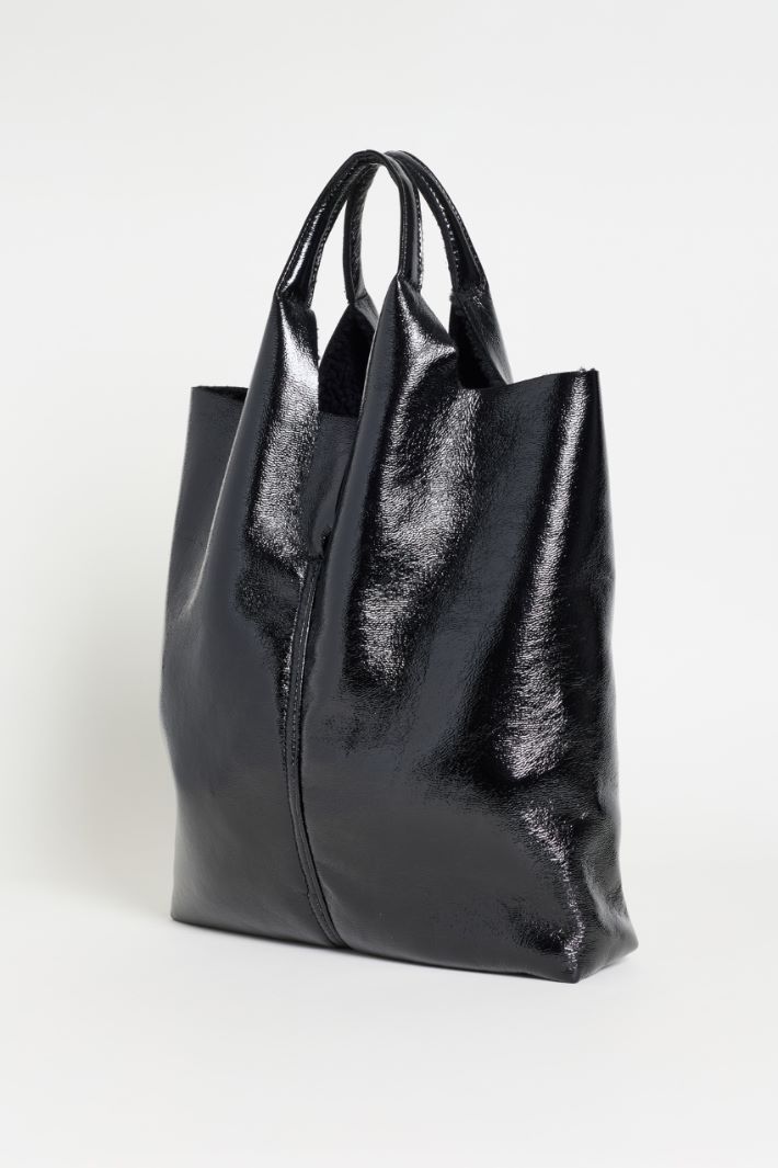 Coated Fabric Shopper - BLACK - Intrend - 2