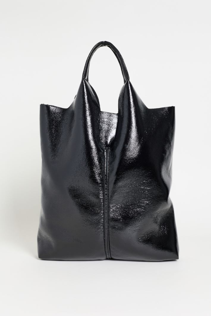 Coated Fabric Shopper - BLACK - Intrend - 3