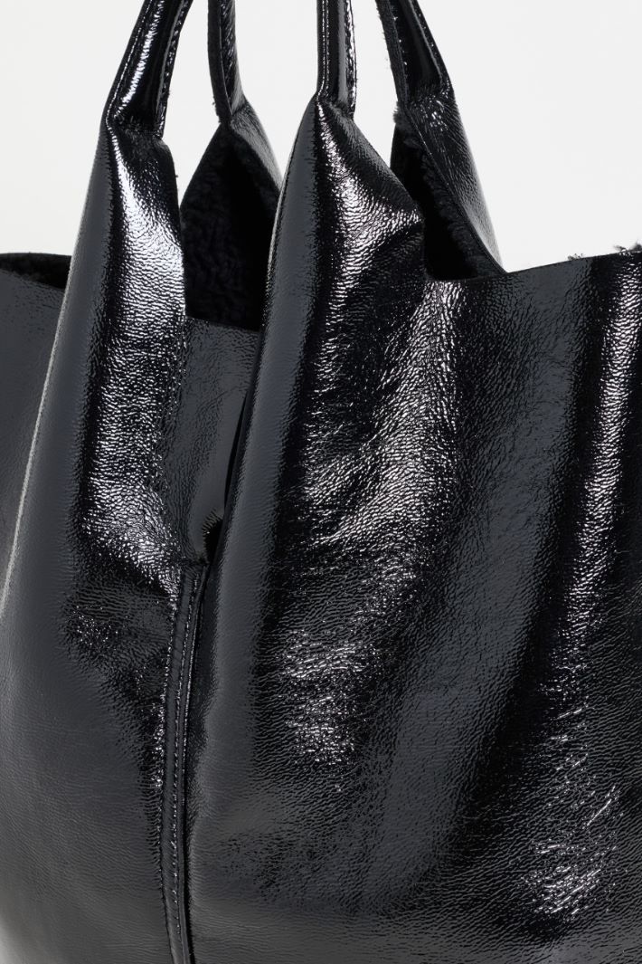 Coated Fabric Shopper - BLACK - Intrend - 4