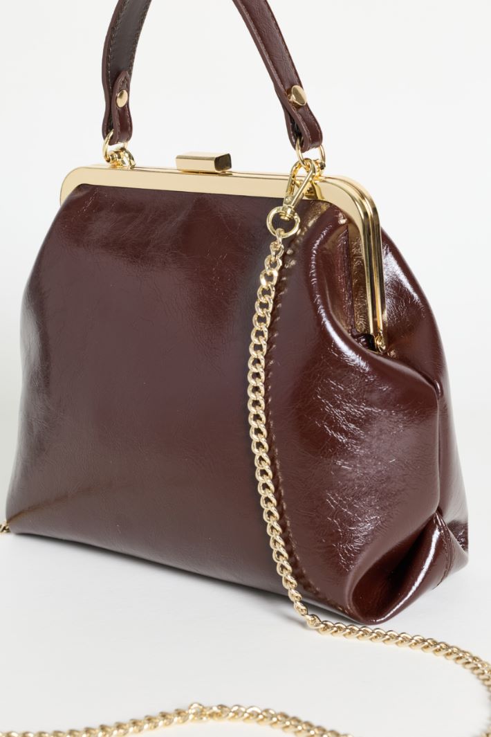 Borsa sagomata in tessuto spalmato - MARRONE - Intrend - 4