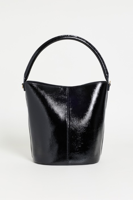 Patent Leather Bucket Bag - Intrend