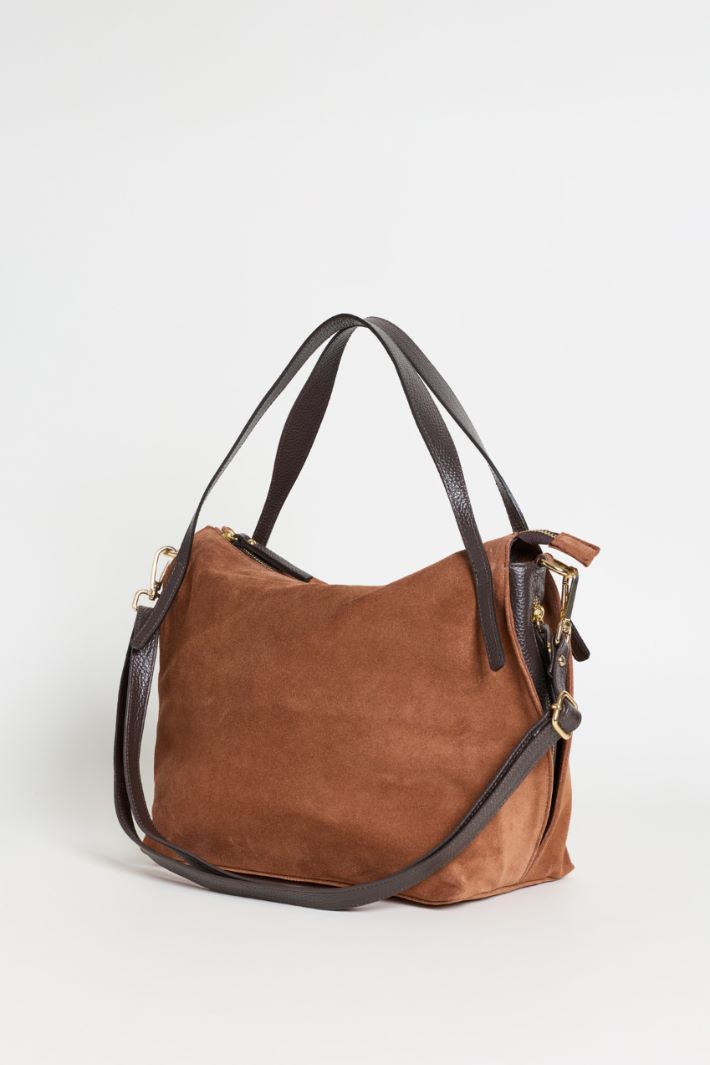 Suede bag - BROWN - Intrend - 2