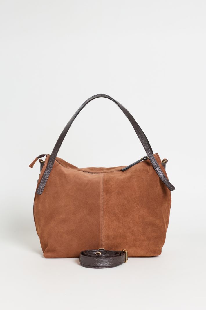 Suede bag - BROWN - Intrend - 3