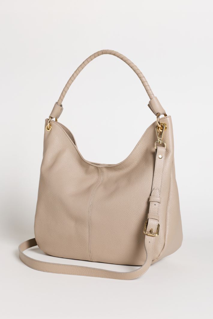 Borsa in pelle bottalata - BEIGE - Intrend - 2