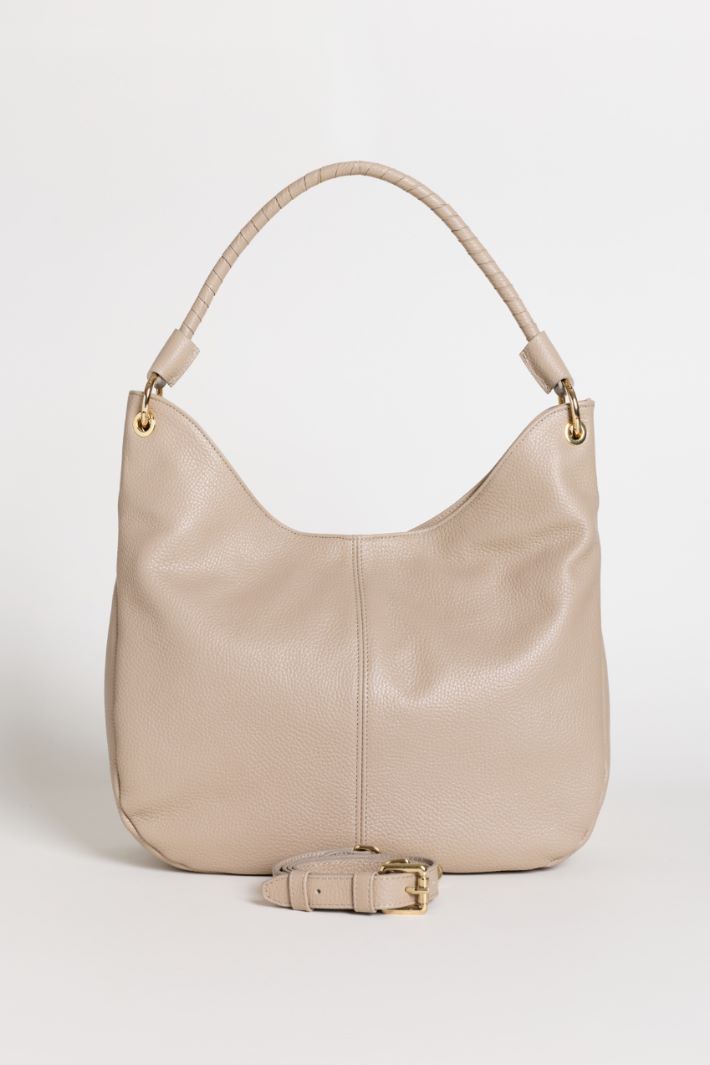 Borsa in pelle bottalata - BEIGE - Intrend - 3