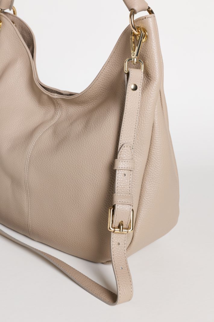 Borsa in pelle bottalata - BEIGE - Intrend - 4