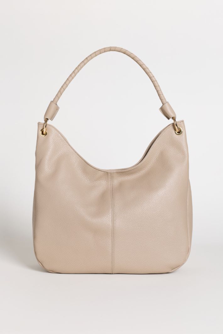 Borsa in pelle bottalata - BEIGE - Intrend