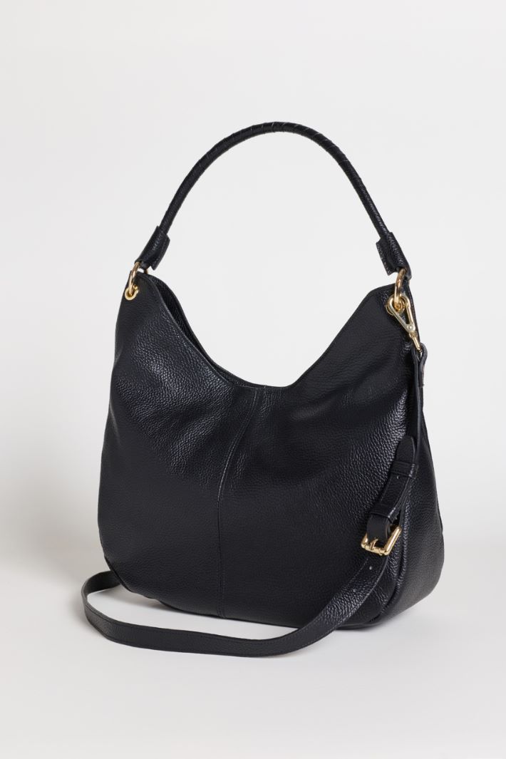 Borsa in pelle bottalata - NERO - Intrend - 2